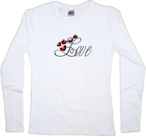 Women's Longsleeve Shirt - LOVE with heart - Mfest