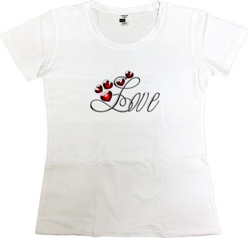 Women's Premium T-Shirt - LOVE with heart - Mfest