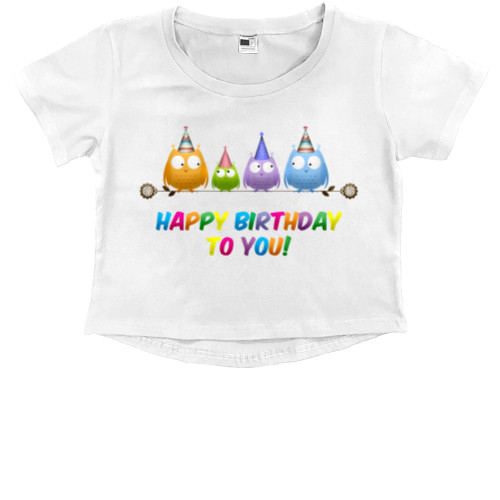 Kids' Premium Cropped T-Shirt - Happy birthday to you - Mfest