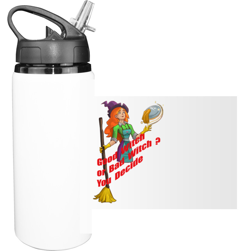 Sport Water Bottle - Halloween. good or bad witch? You decide - Mfest