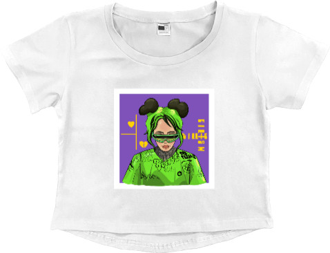 Women's Cropped Premium T-Shirt - Billie Eilish 2 - Mfest