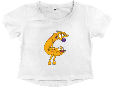 Women's Cropped Premium T-Shirt - Catdog (CatDog) - Mfest