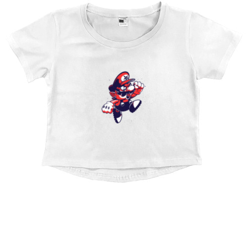 Mario - Kids' Premium Cropped T-Shirt - super mario - Mfest