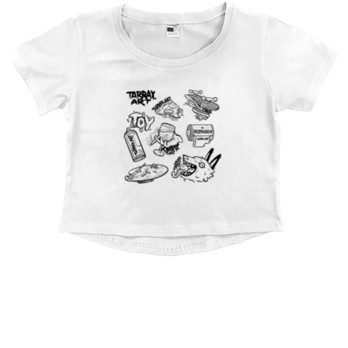 Kids' Premium Cropped T-Shirt - stickers - Mfest