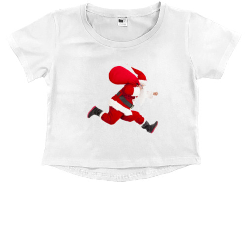 Kids' Premium Cropped T-Shirt - santa claus - Mfest