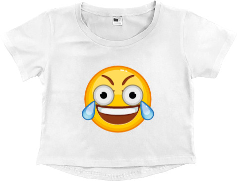 Women's Cropped Premium T-Shirt - lol emoji - Mfest