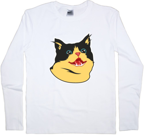 Men's Longsleeve Shirt - CARTOON CAT (SMILE) - Mfest