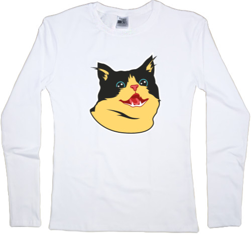 Women's Longsleeve Shirt - CARTOON CAT (SMILE) - Mfest