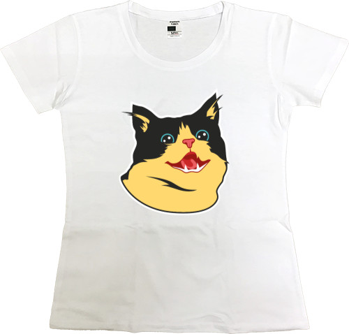 Women's Premium T-Shirt - CARTOON CAT (SMILE) - Mfest