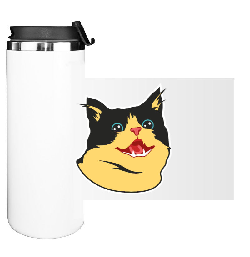 Water Bottle on Tumbler - CARTOON CAT (SMILE) - Mfest