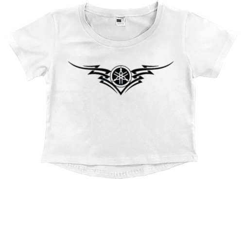 Kids' Premium Cropped T-Shirt - yamaha logo 3 - Mfest