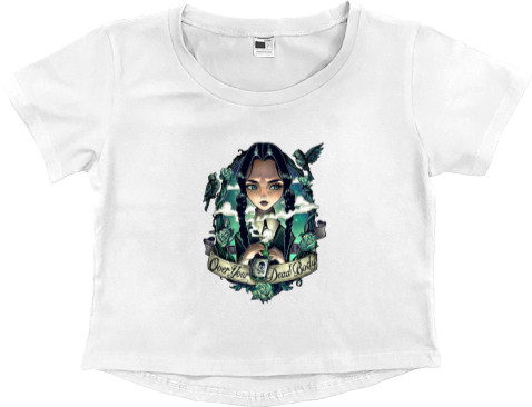 WEDNESDAY  - Women's Cropped Premium T-Shirt - Wednesday Addams 5 - Mfest