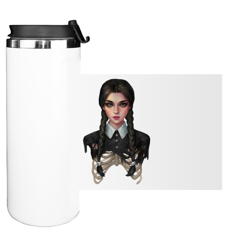 Water Bottle on Tumbler - Wednesday Addams 4 - Mfest