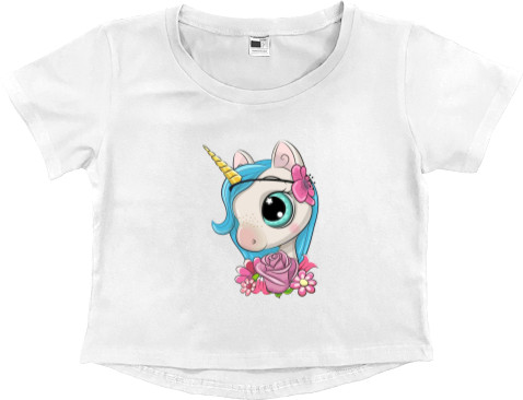 Women's Cropped Premium T-Shirt - unicorn - Mfest