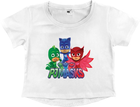 Women's Cropped Premium T-Shirt - masked heroes - Mfest