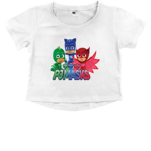 Kids' Premium Cropped T-Shirt - masked heroes - Mfest