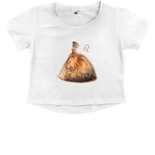 Kids' Premium Cropped T-Shirt - Leo (zodiac sign) - Mfest