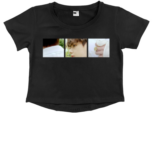 Kids' Premium Cropped T-Shirt - Kim Taehyung - Mfest