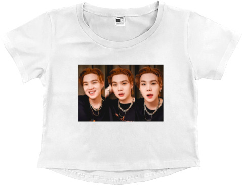 Women's Cropped Premium T-Shirt - min yoongi - Mfest