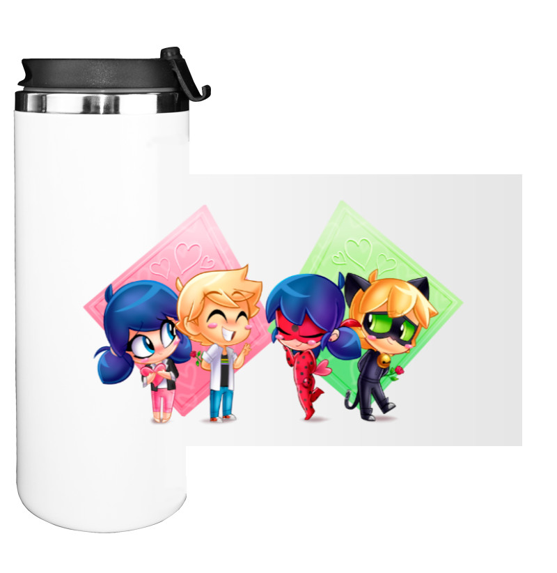 Water Bottle on Tumbler - LADYBUG AND SUPER CAT 2 - Mfest