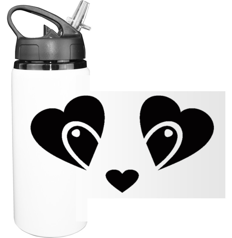 Sport Water Bottle - panda heart - Mfest