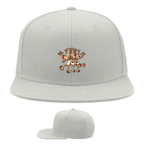 New Year and Christmas - Snapback Baseball Cap - deer - Mfest