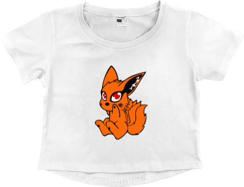 Women's Cropped Premium T-Shirt - cute Nine-Tails - Mfest