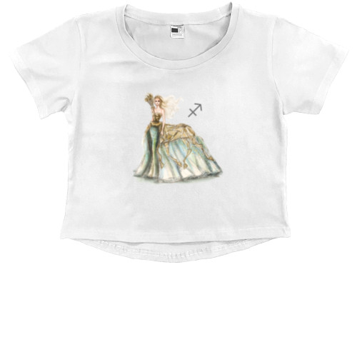 Kids' Premium Cropped T-Shirt - Sagittarius (zodiac sign) - Mfest