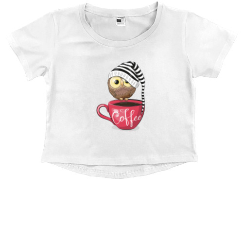 Kids' Premium Cropped T-Shirt - owl - Mfest