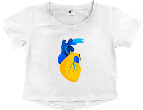 Women's Cropped Premium T-Shirt - Heart - Mfest