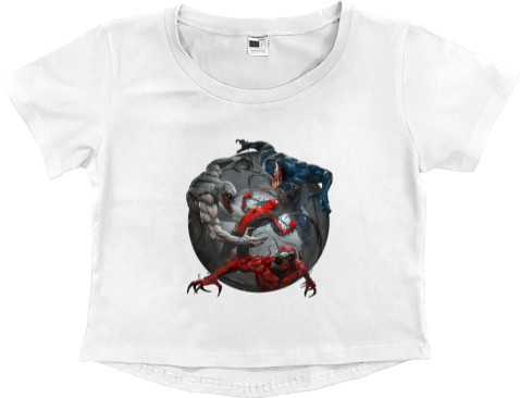 Women's Cropped Premium T-Shirt - Symbiotes and spider man - Mfest