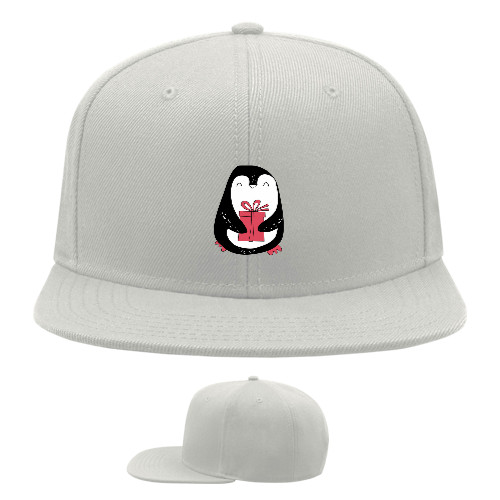 Snapback Baseball Cap - Penguin with a gift - Mfest