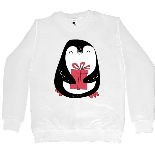 Women's Premium Sweatshirt - Penguin with a gift - Mfest