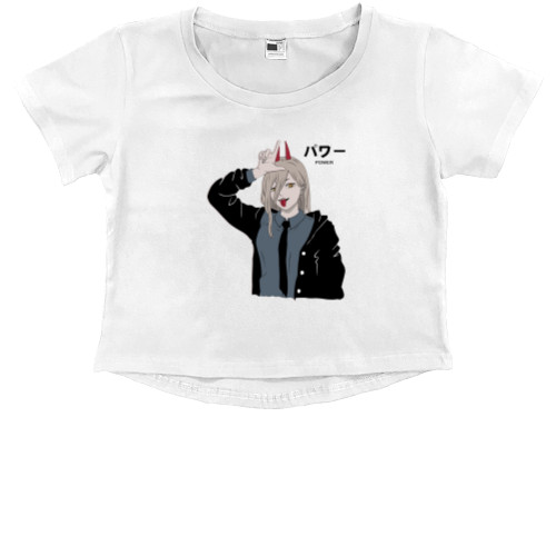 Kids' Premium Cropped T-Shirt - Chainsaw Man 4 - Mfest