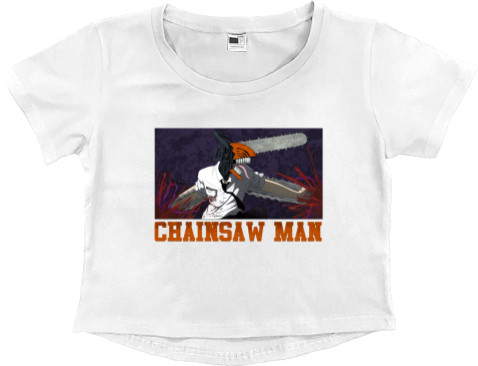 Women's Cropped Premium T-Shirt - Chainsaw Man 3 - Mfest