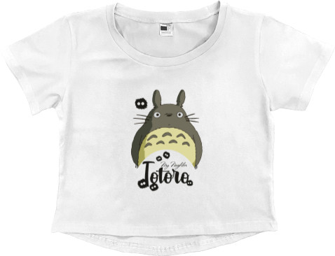 Women's Cropped Premium T-Shirt - Totoro and Chernushki - Mfest