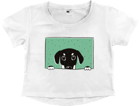 Women's Cropped Premium T-Shirt - dachshund - Mfest