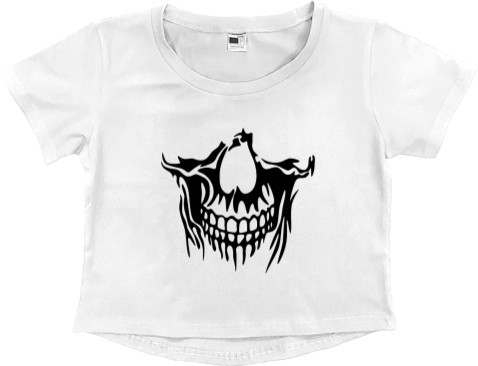 Women's Cropped Premium T-Shirt - skull 4 - Mfest