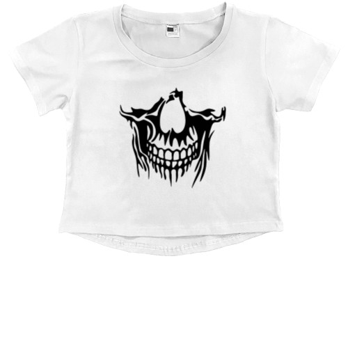 Kids' Premium Cropped T-Shirt - skull 4 - Mfest