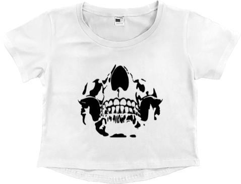 Women's Cropped Premium T-Shirt - SKULL 2 - Mfest