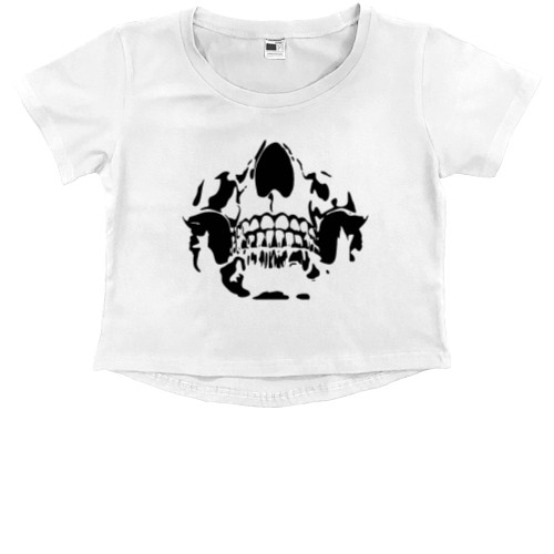 Kids' Premium Cropped T-Shirt - SKULL 2 - Mfest