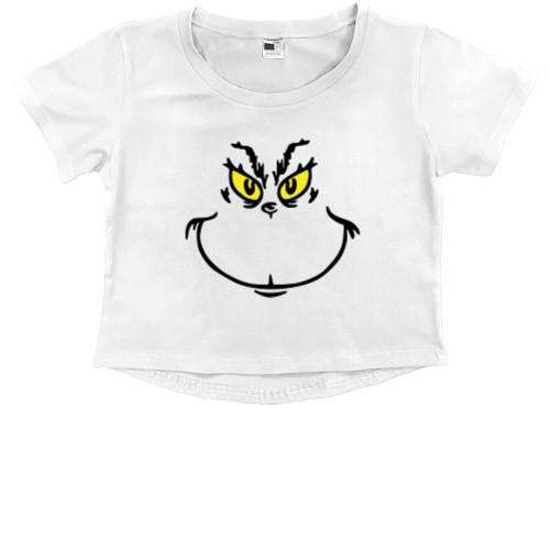 Kids' Premium Cropped T-Shirt - Santa Grinch Face - Mfest