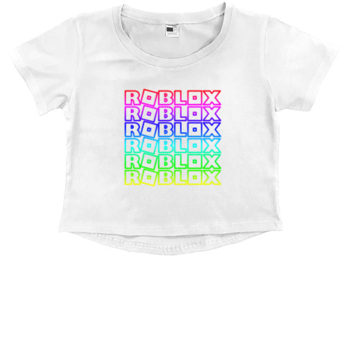 Kids' Premium Cropped T-Shirt - Roblox logo - Mfest