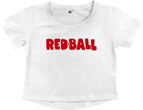 Women's Cropped Premium T-Shirt - red ball logo - Mfest