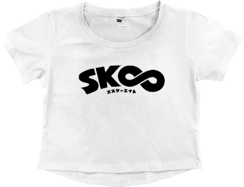 Women's Cropped Premium T-Shirt - sk8 logo - Mfest