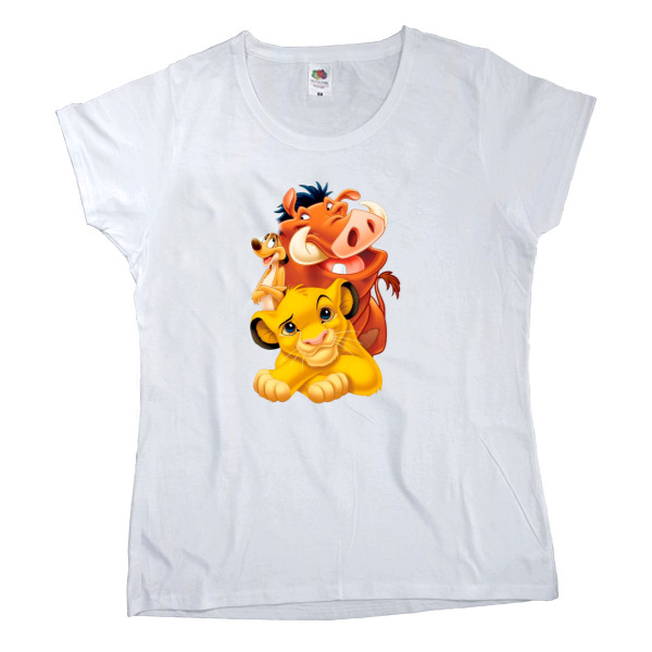 Король лев / The lion king - Women's T-shirt Fruit of the loom - Simba Timon and Pumbaa - Mfest