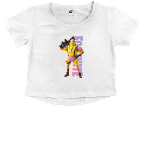 Kids' Premium Cropped T-Shirt - Cluck Fortnite - Mfest