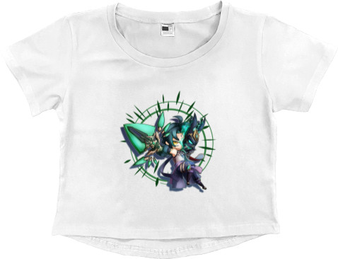 Women's Cropped Premium T-Shirt - Chibi Xiao - Mfest