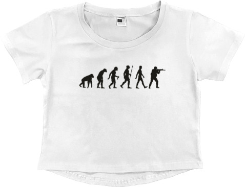 Women's Cropped Premium T-Shirt - evolution - Mfest