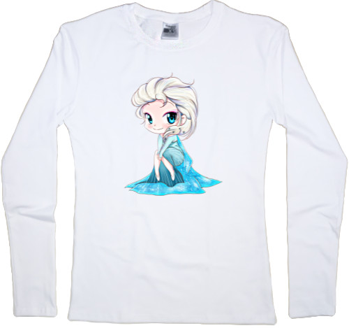 Лонгслив Женский - elsa frozen chibi - Mfest